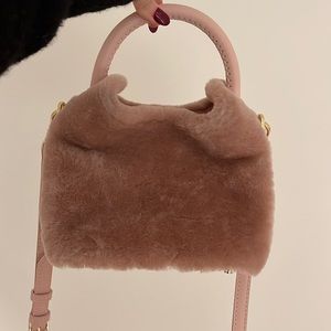Elleme Paris shearling bag in pink